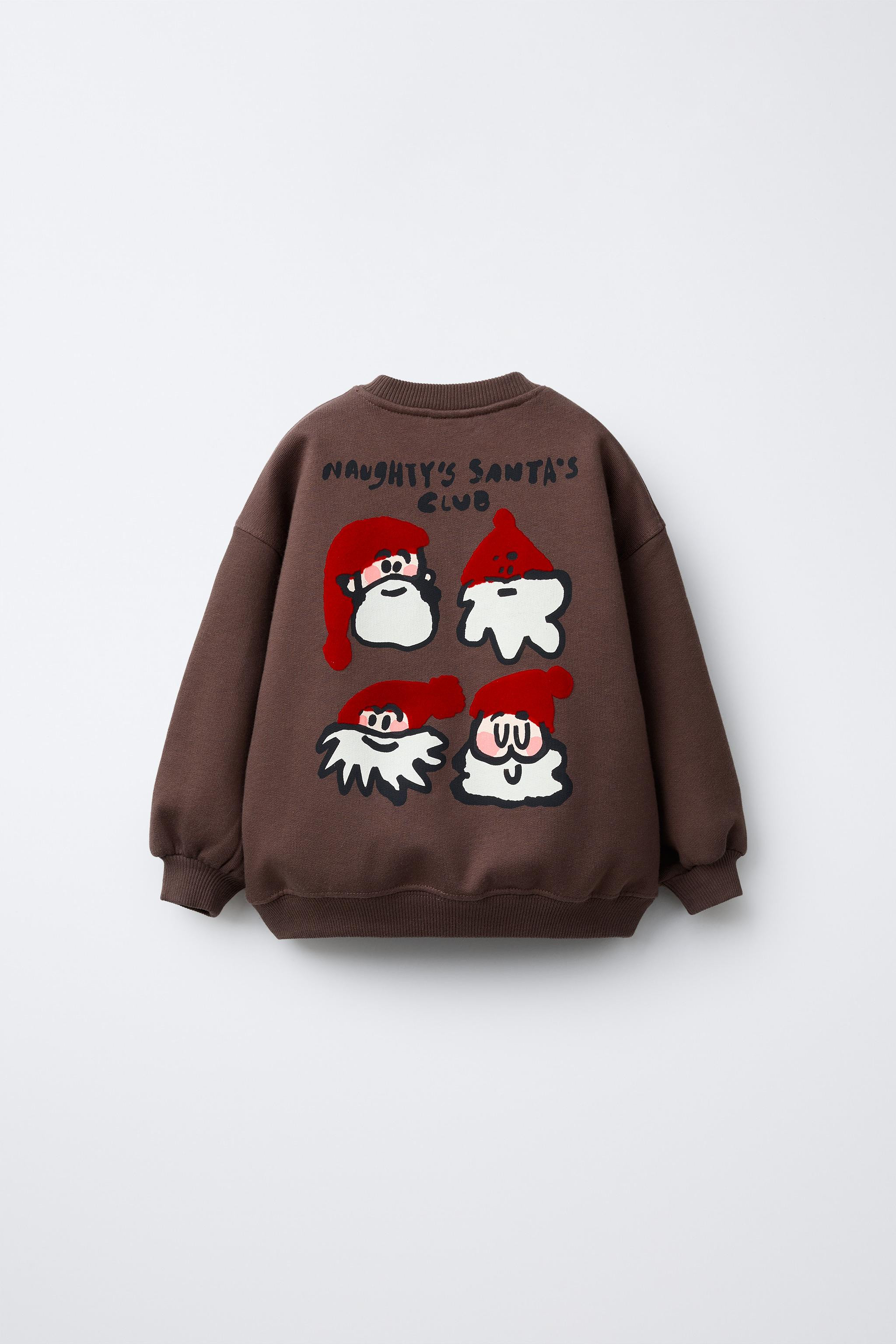 SWEATSHIRT MIT WEIHNACHTSMANN-FLOCKPRINT | Zara DE