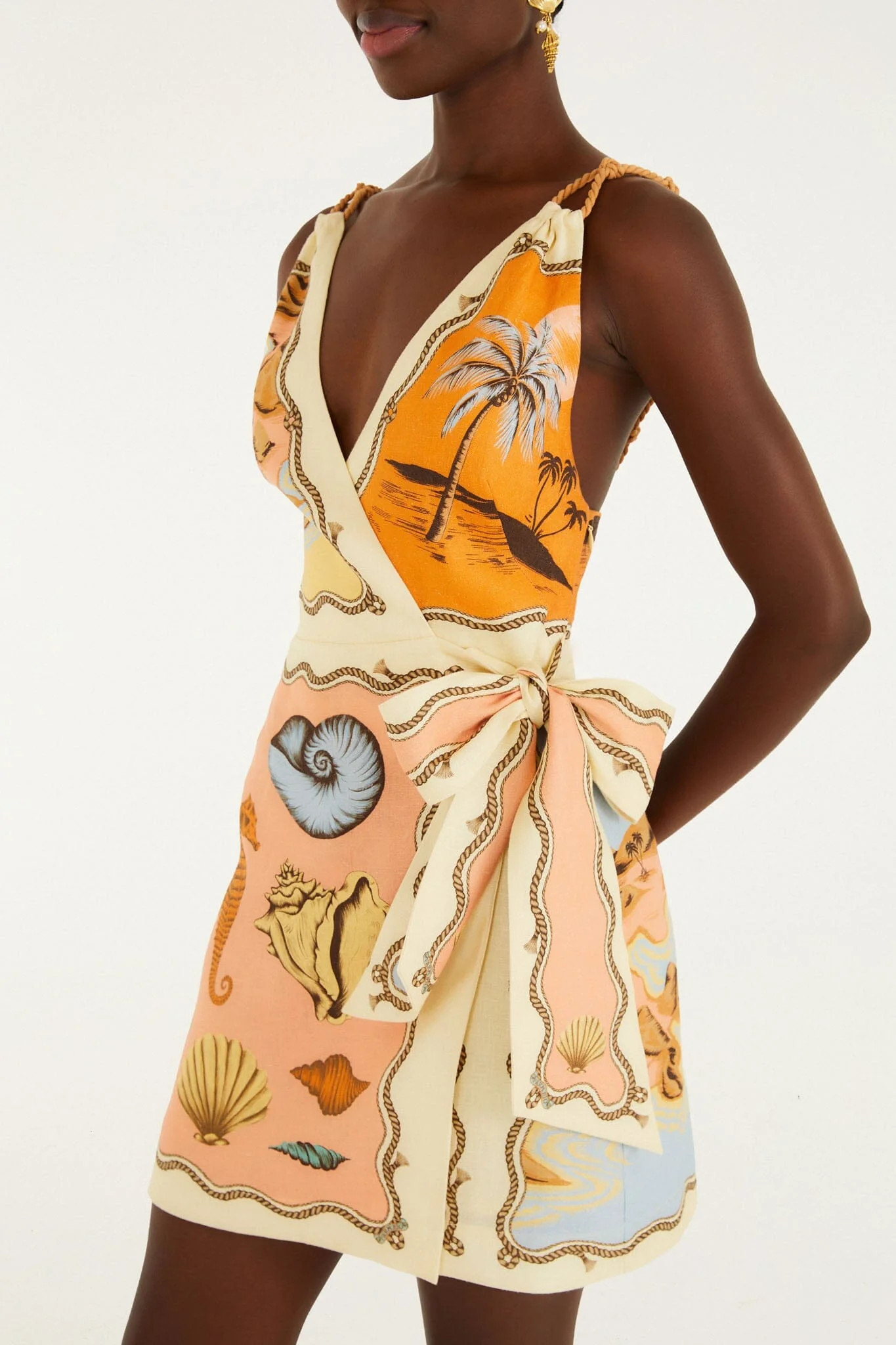 Multicolor Rio Souvenir Scarves Rope Straps Mini Dress | FARM Rio | FarmRio (US)