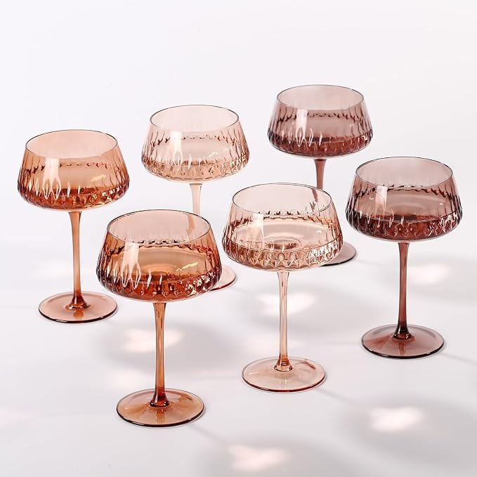 Venus Martini Glasses Set of 6,14 oz Colored Coupe Glasses Cocktail Glasses Champagne Glasses,Vin... | Amazon (US)