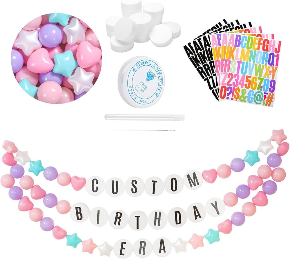 84 Pcs DIY Giant Friendship Bracelet Birthday Banner in My Birthday Era Banner Famous Singer Cust... | Amazon (US)