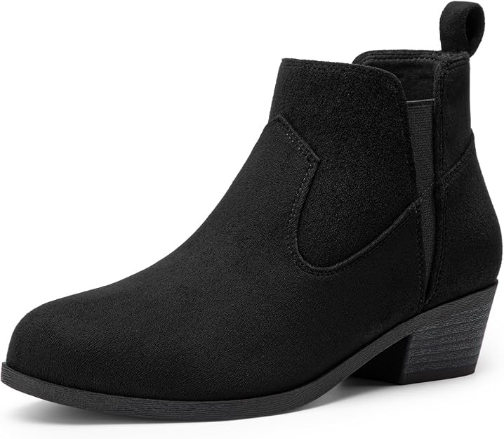 Women's Chunky Low Heel Slip On Short Ankle Boots | Amazon (US)