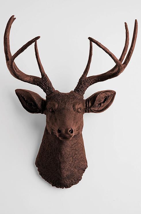 White Faux Taxidermy The Templeton White Faux Deer Wall Sculpture (Brown) | Amazon (US)