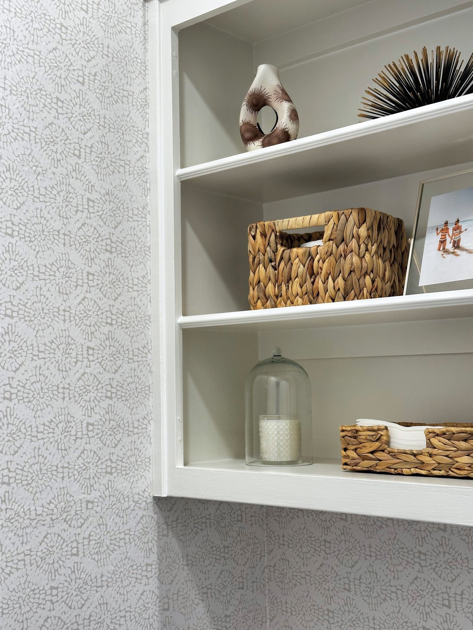 Bathroom details 

Wallpaper is by love vs design 

#LTKFindsUnder50 #LTKHome