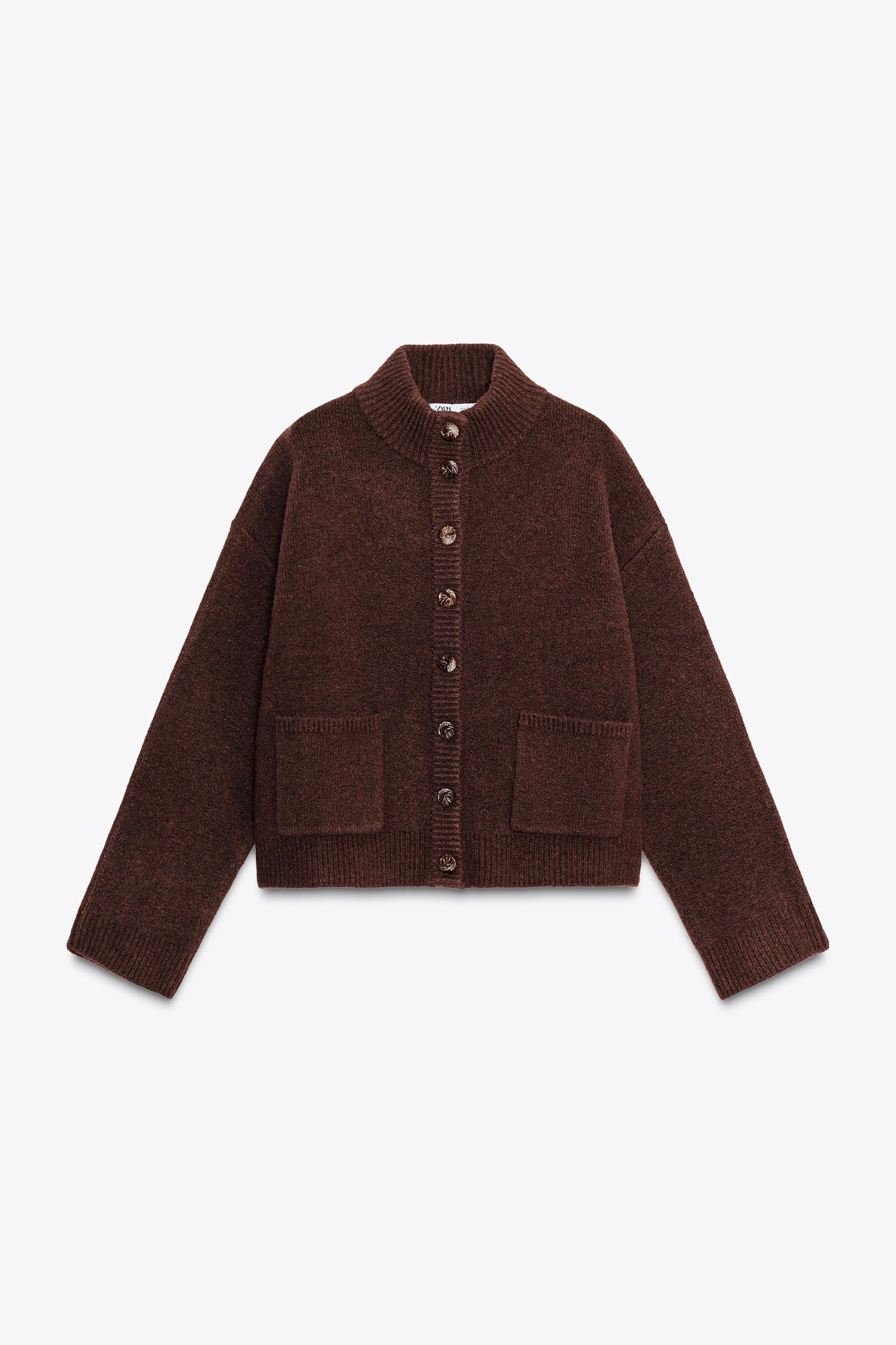 HIGH NECK KNIT BOMBER JACKET | Zara US