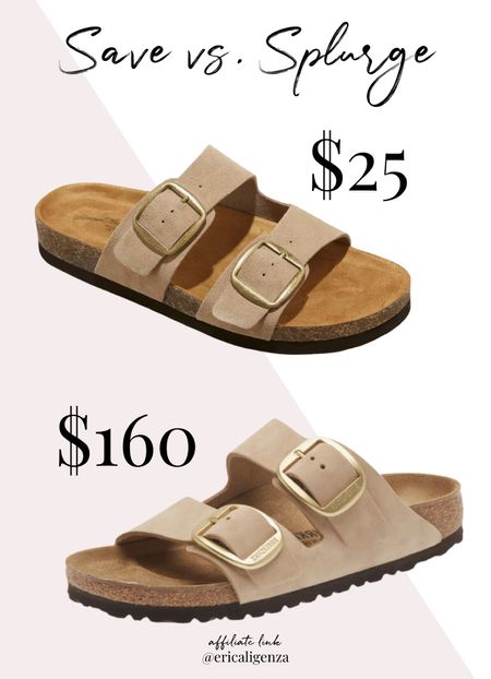 Save vs splurge! Two band sandals from Target for $25 vs Birkenstock big buckle slides for $160! 

Slide sandal under $30 // Birkenstock look for less // spring sandal 

#LTKSeasonal #LTKshoecrush #LTKfindsunder50