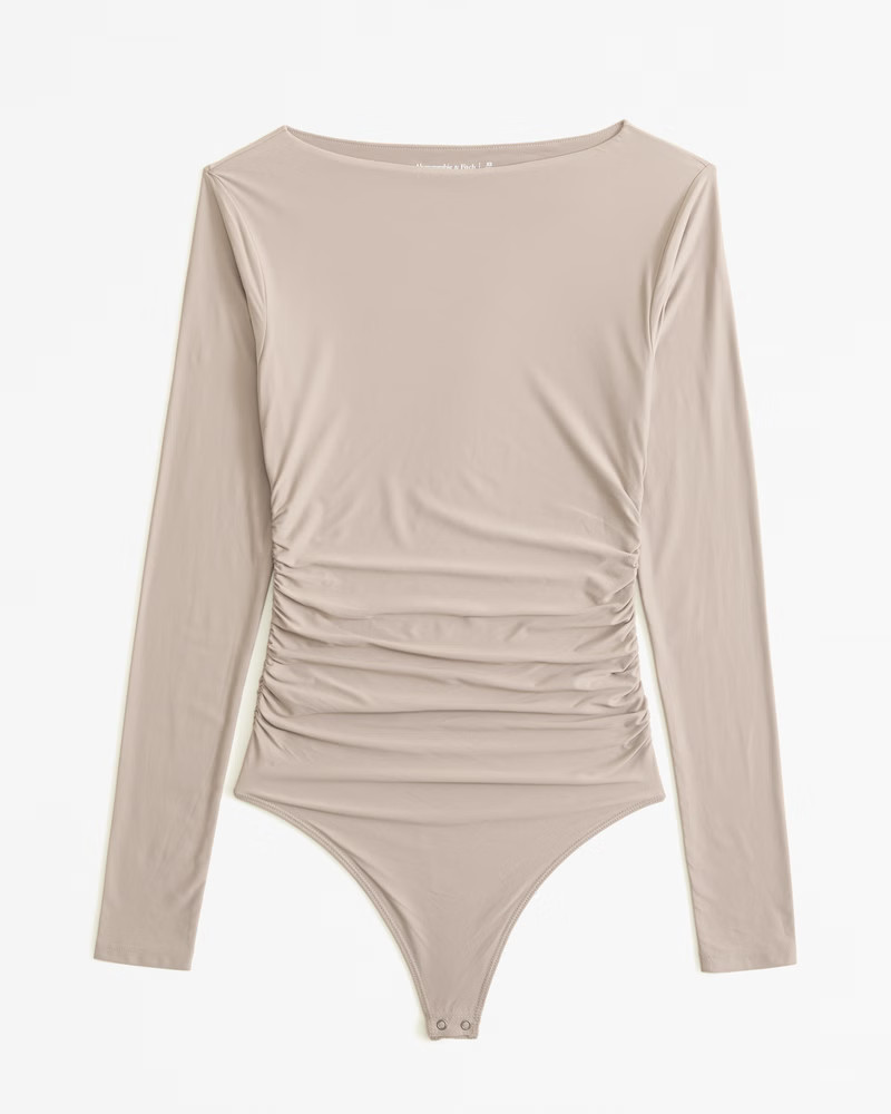 Soft Matte Seamless Long-Sleeve Slash Bodysuit | Abercrombie & Fitch (US)