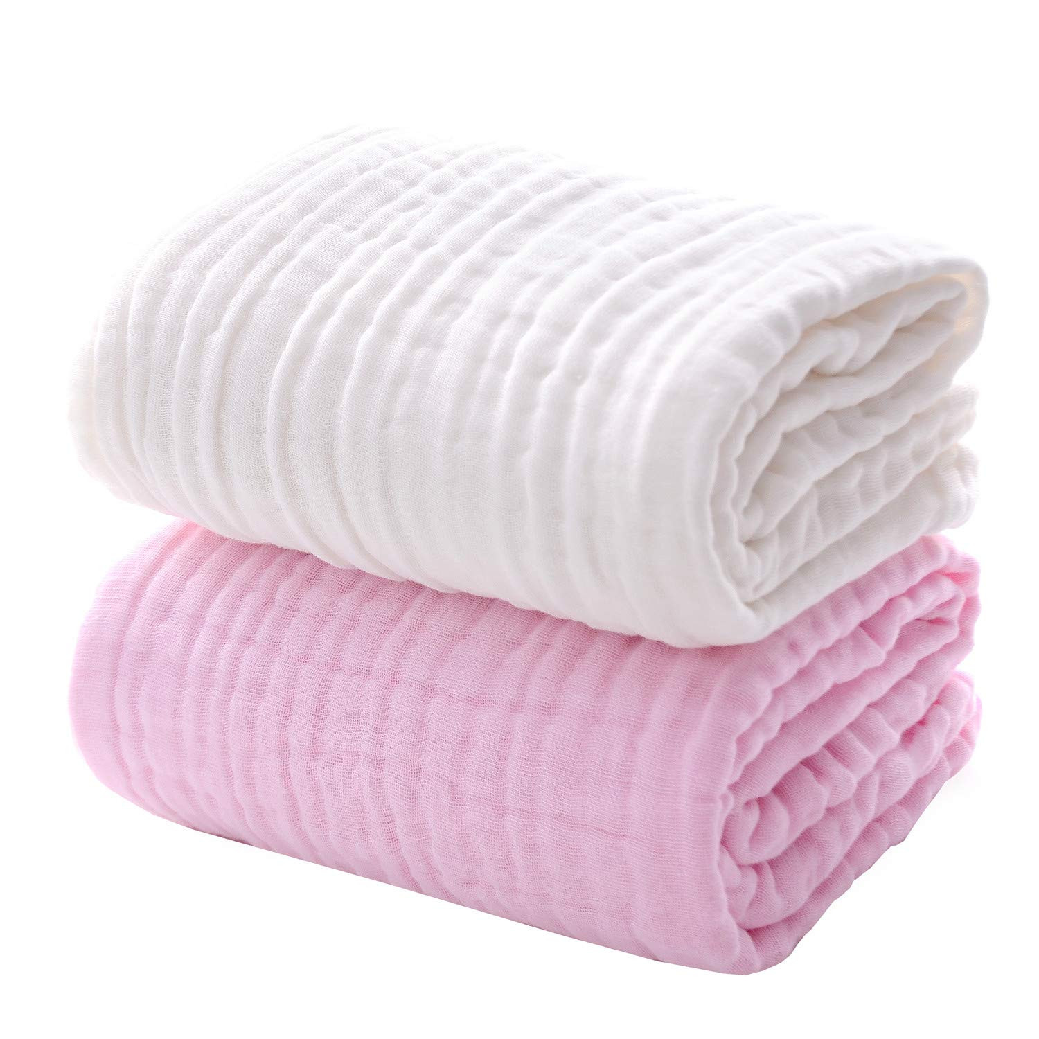 MUKIN Baby Muslin Bath Towels, Super Soft Cotton Receiving Blanket for Baby's Delicate Skin,2Pack 41 | Amazon (US)
