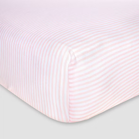 Burt's Bees Baby® Organic Fitted Crib Sheet - Bee Essentials - Stripe | Target