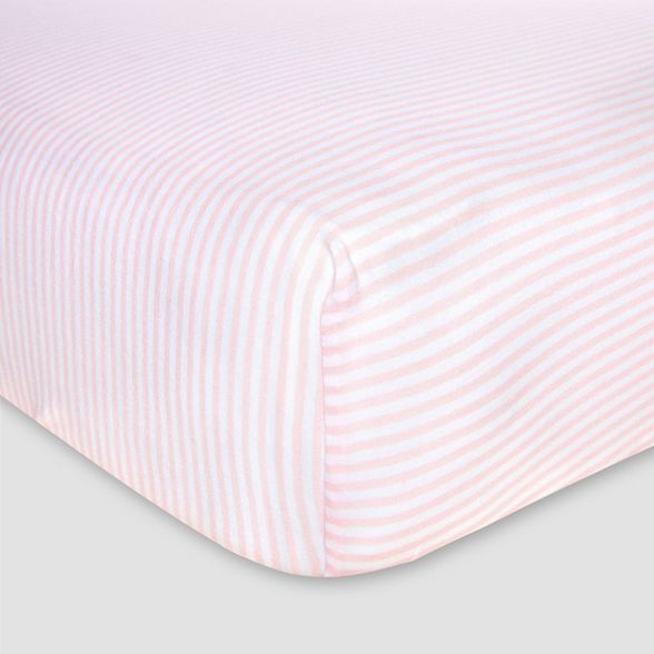 Burt's Bees Baby&#174; Organic Fitted Crib Sheet - Bee Essentials - Stripe | Target