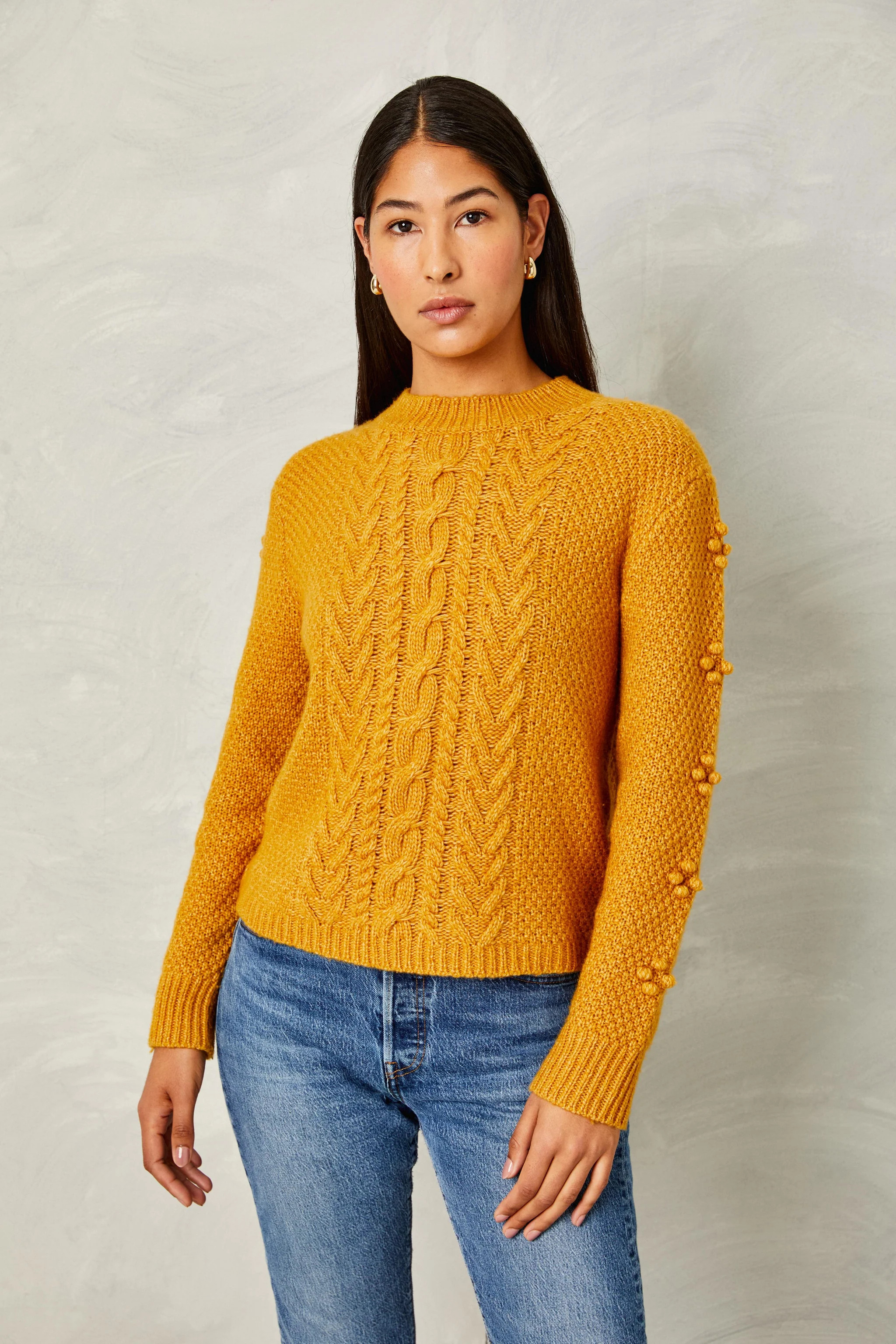 Amie Sweater-Cashmere Blend-Mustard | Cartolina