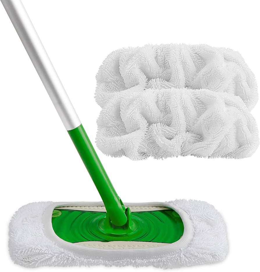 HOMEXCEL Reusable Microfiber Mop Pads Compatible with Swiffer Sweeper-Washable Wet Pad Refills fo... | Amazon (US)