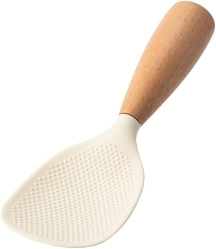 1Pc Standing Silicone Rice Spoon Paddle, Rice and Potato Servers,Household Rice Shovel Heat Resistant Anti-scalding Rice Scooper, Serving Spoons（White） | Amazon (US)