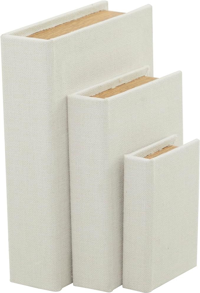 Deco 79 Modern Linen Rectangle Box, Set of 3 12", 9", 6"H, White | Amazon (US)