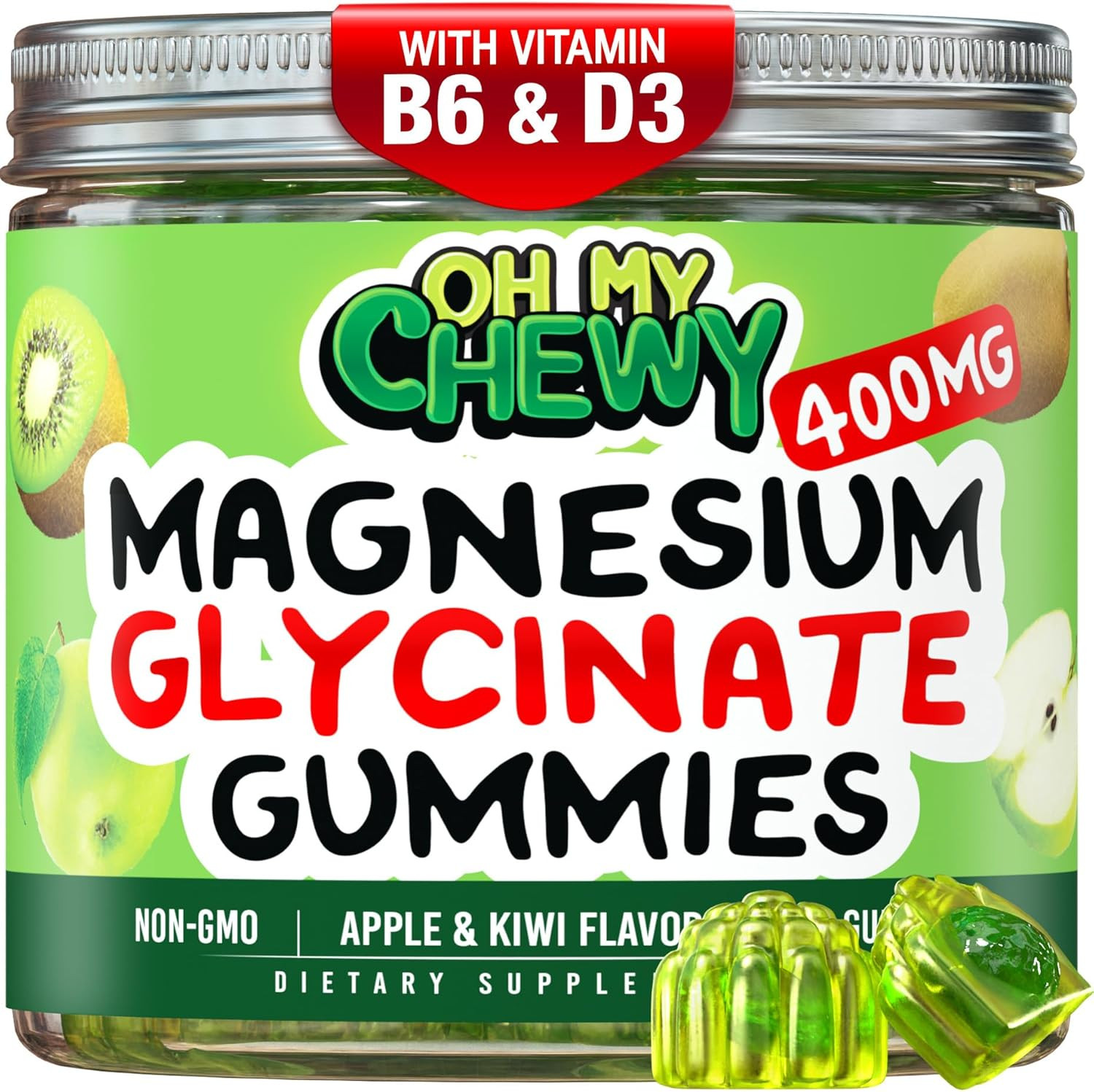 Center-Filled Magnesium Glycinate Gummies 400MG - High Absorption for Kids, Teens & Adults - Supp... | Amazon (US)