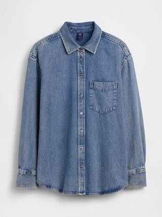 UltraSoft Denim Oversized Shirt | Gap (US)