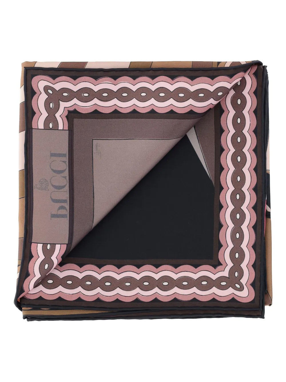 PUCCI graphic-print square scarf - Brown | Farfetch Global