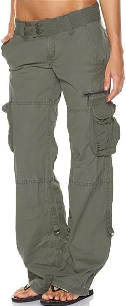 Women Cargo Pants Casual Cotton Hiking Tactical Army Combat Work Wide Leg Military Trouser with M... | Amazon (US)