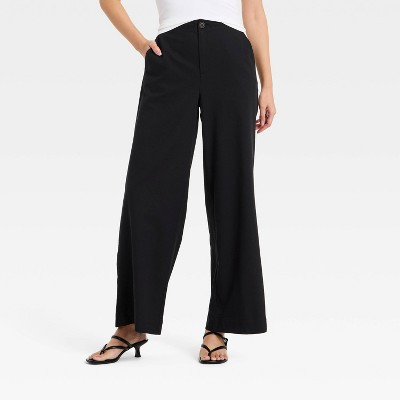 Women's Faux Linen Trousers - A New Day™ Black 16 | Target