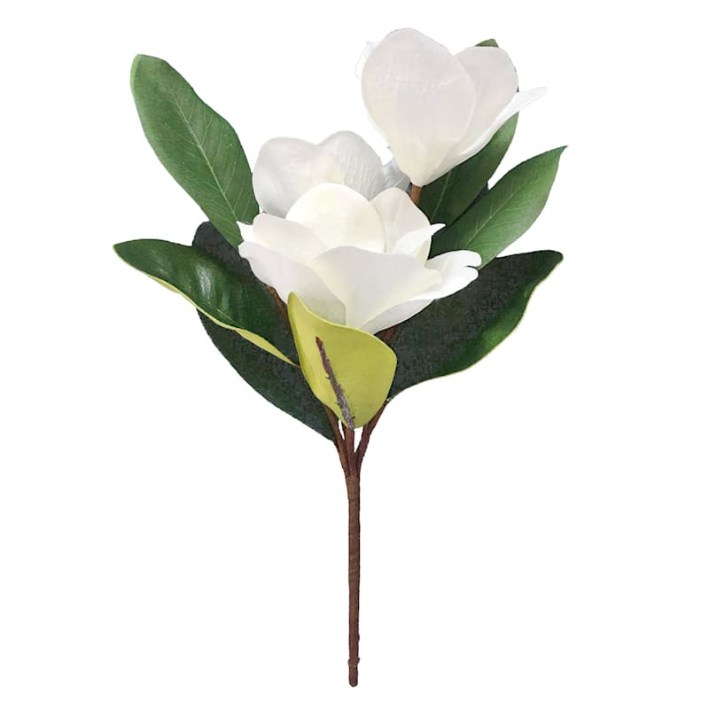 White Magnolia Floral Spray, 16" | At Home