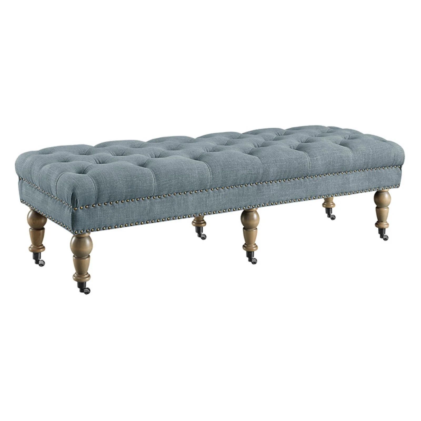 Linon Isabelle Linen Tufted Bench, Multiple Sizes and Colors - Walmart.com | Walmart (US)