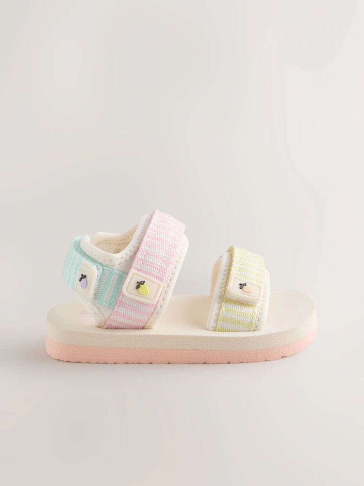 Multi Pastel Stripe Trekker Sandals | Next US