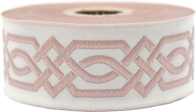 Celtic Claddagh 10.9 Yards Pink Ribbon - 1.37 Inch Wide Embroidered Woven Jacquard | Amazon (US)