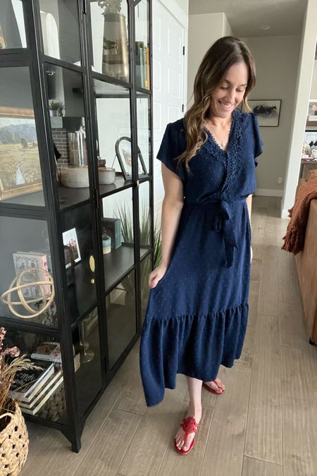 Spring 2023 Women's Casual Summer Dress Flutter Sleeve Lace Trim Wrap V Neck Belt High Waist Swiss Dot Flowy Midi Dresses 30%off code: 30RANHOH
Amazon promo code.  5/4-expires 5/7 #WeddingGuest #SpringWedding #Mother’sDay

#LTKSeasonal #LTKwedding #LTKunder50