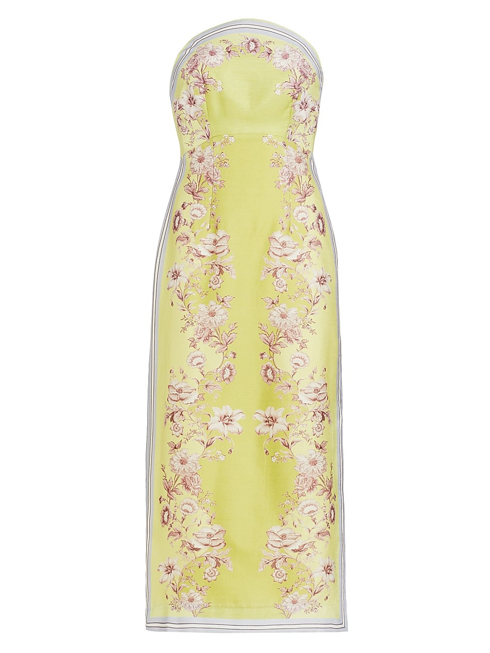 Women's Marlow Strapless Floral Midi-Dress - Lemon Paisley - Size 10 | Saks Fifth Avenue