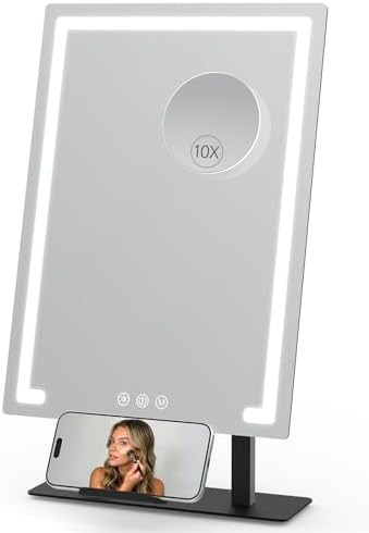 FRANO Vanity Mirror with Lights, 3 Color Lighting Modes, Detachable 10x Magnification, 4000mAh Re... | Amazon (US)