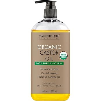 Majestic Pure USDA Organic Castor Oil | Hexane Free & 100% Pure | Cold Pressed | Stimulate Growth... | Amazon (US)