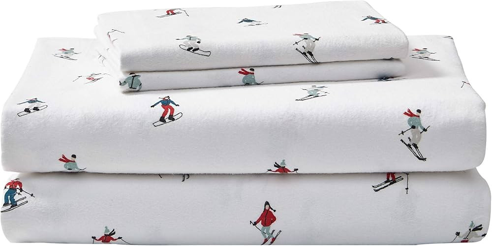Eddie Bauer - Full Sheet Set, Warm Breathable Cotton Flannel Bedding with Deep Pockets, Brushed f... | Amazon (US)