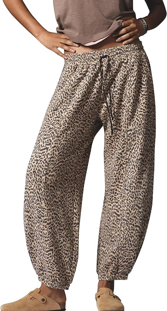 Leopard Pants Baggy Sweatpants Cheetah Print Barrel Pants Trousers | Amazon (US)