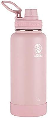 Takeya Actives Insulated Stainless Steel Water Bottle with Spout Lid, 32 oz, Blush | Amazon (US)