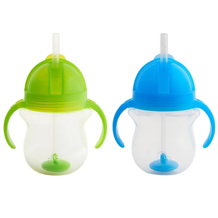 Munchkin Any Angle Click Lock Weighted 2pk Straw Trainer Cup - 7oz | Target