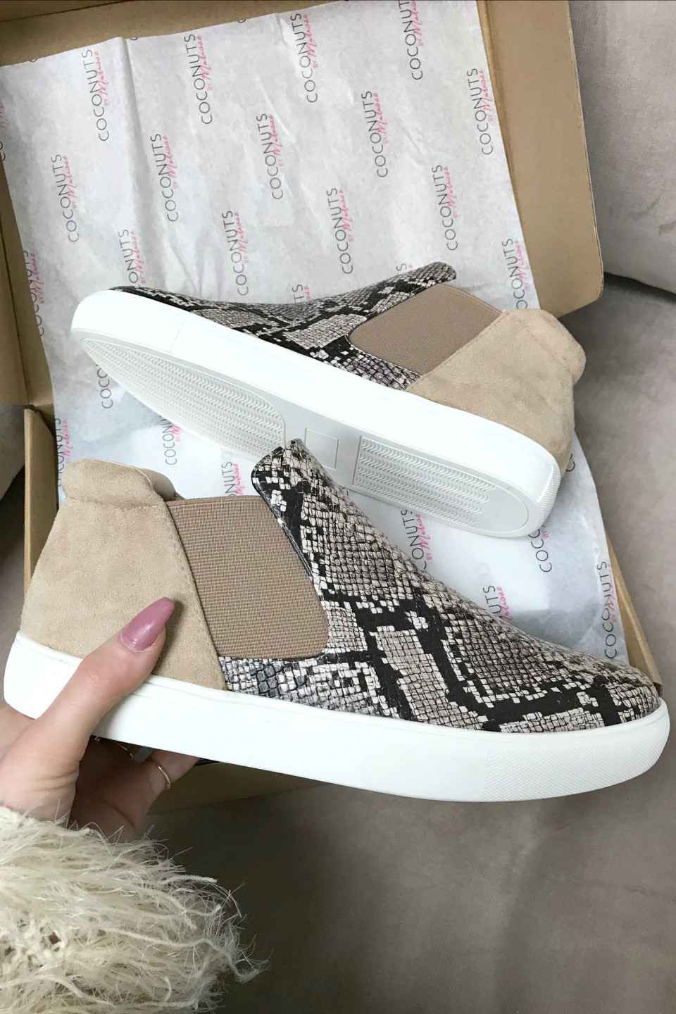 COCONUTS x MATISSE Spencer Natural Snake Sneaker - Amazing Lace | Amazing Lace