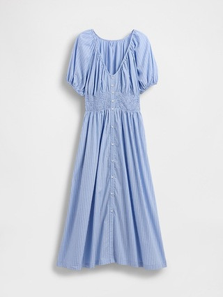Puff-Sleeve Midi Dress | Gap (US)