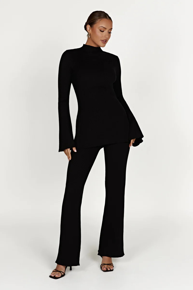 Jovie Knit Pants - Black | MESHKI US