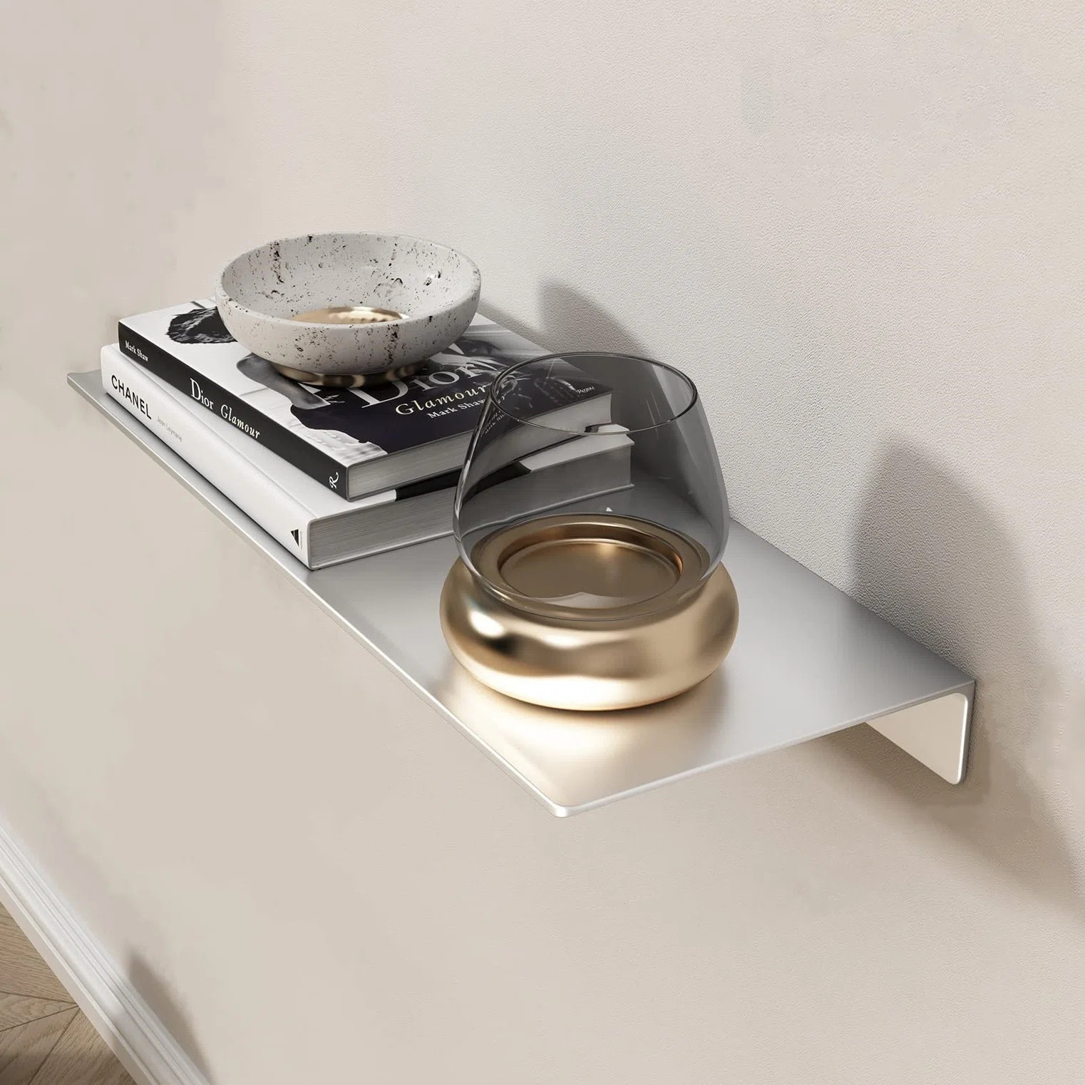 12" Metal Small Floating Wall Shelf, Storage & Display Shelf for Bathroom | Wayfair North America