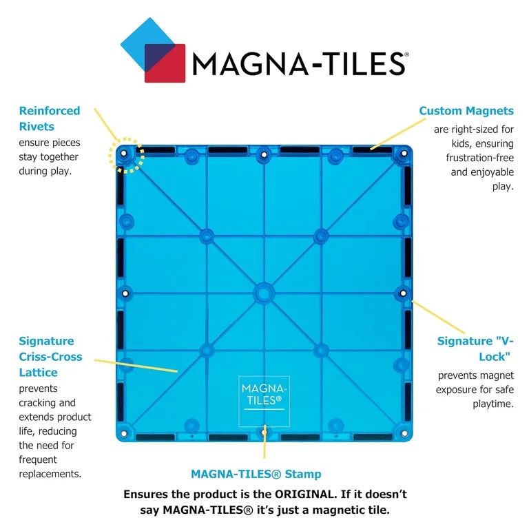 MAGNA-TILES\u00ae Combo 46-Piece Magnetic Construction Set, The ORIGINAL Magnetic Building Brand | Walmart (US)