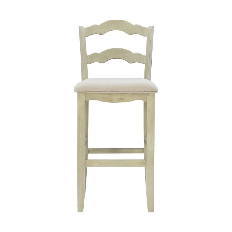 Linon May Full Back Wood Bar Stool, 30" Seat Height, White Wash Finish | Walmart (US)