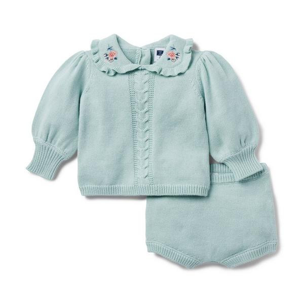 Baby Embroidered Flower Sweater Matching Set | Janie and Jack