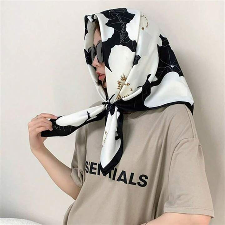 1pc Ladies' 90 Twill Elegant Stylish Minimalist Bandana Printed Scarf Suitable For Leisure & Fash... | SHEIN