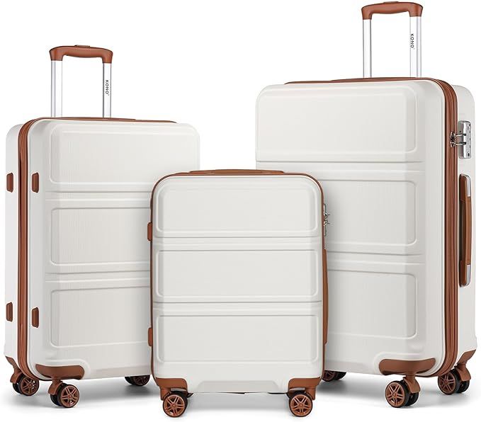 Kono 3 Piece Luggage Sets Lightweight with Spinner Wheels TSA Lock Hardside Travel Rolling Suitca... | Amazon (US)