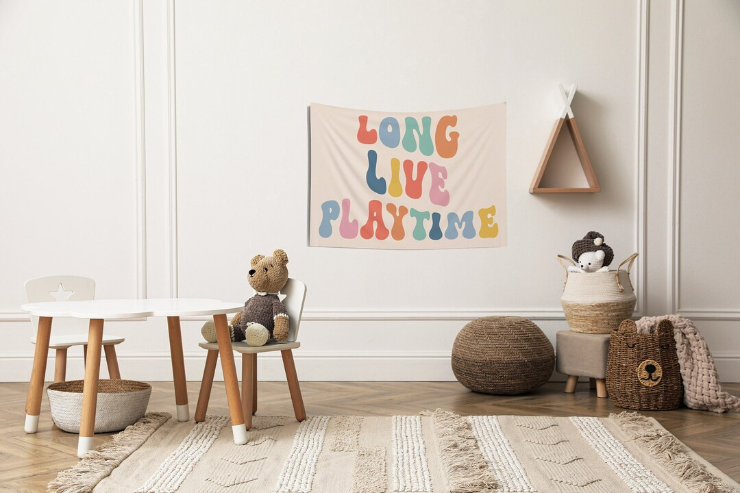 Long Live Playtime Sign Playroom Wall Decor Playroom Sign Decor Lets Play Sign Nursery Tapestry T... | Etsy (US)