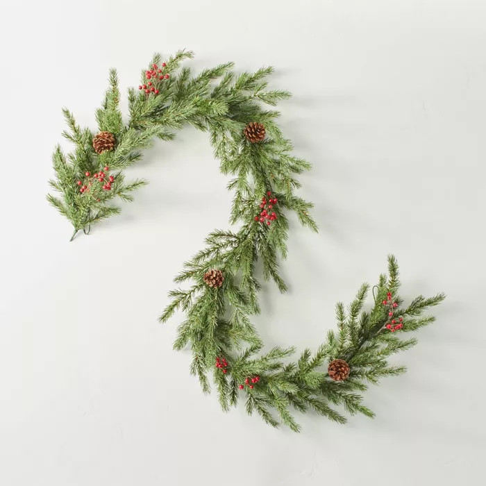 6' Faux Pine with Berries & Pinecones Plant Garland - Hearth & Hand™ with Magno... | Target