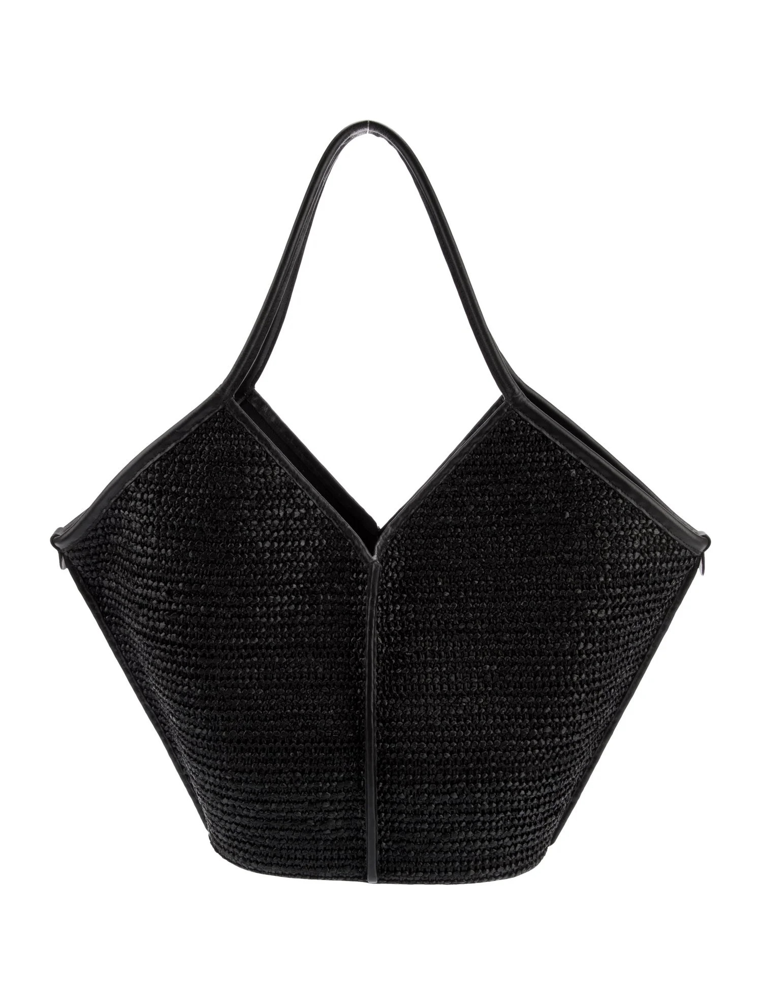 Raffia Leather-Trimmed Bag | The RealReal