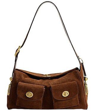 COACH The Coach Originals Turnlock Haversack Suede Shoulder Bag - Warm Brown | Dillard's