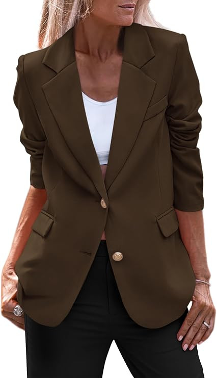 PRETTYGARDEN Women's Spring Fall Business Casual Blazers Long Sleeve Notch Lapel Trendy Work Offi... | Amazon (US)