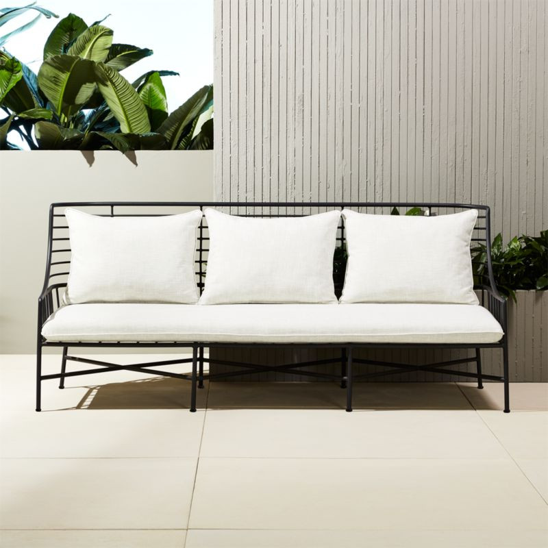Breton Black Metal Outdoor Sofa + Reviews | CB2 | CB2