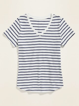 EveryWear Striped Slub-Knit V-Neck Tee | Old Navy (US)